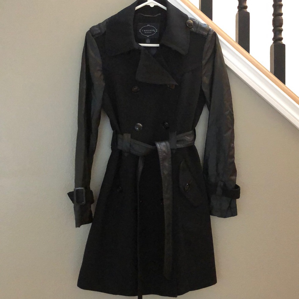 1 Madison Vegan Leather Trench Coat